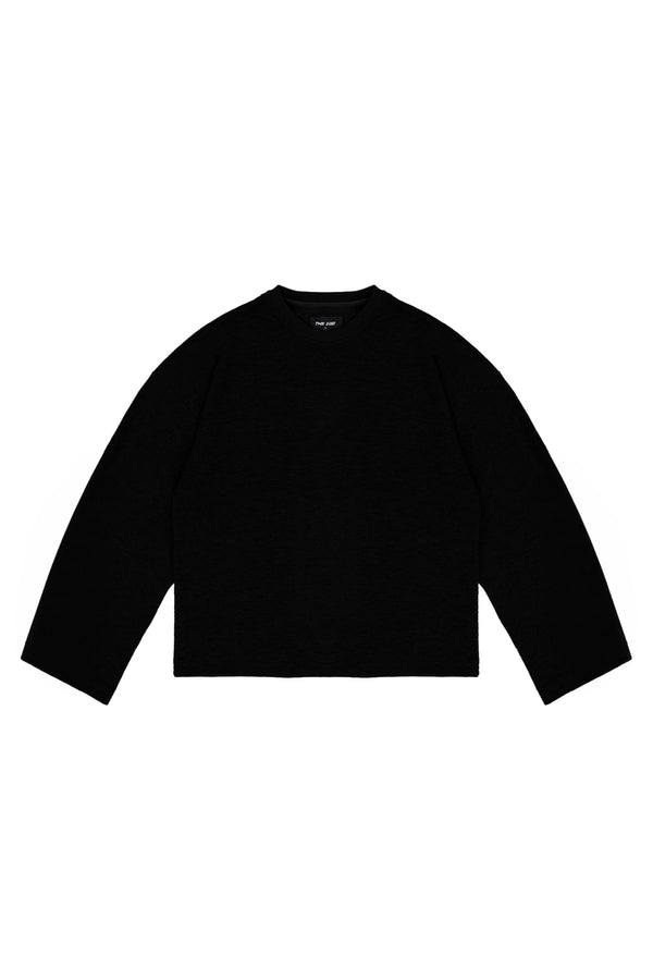 Longsleeve Waffle Black Basic