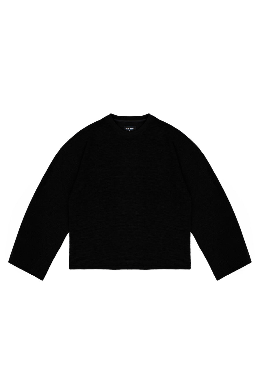 Longsleeve Waffle Black Basic