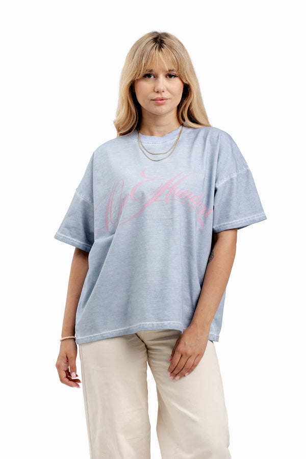 Boxy T-Shirt gewaschen grau