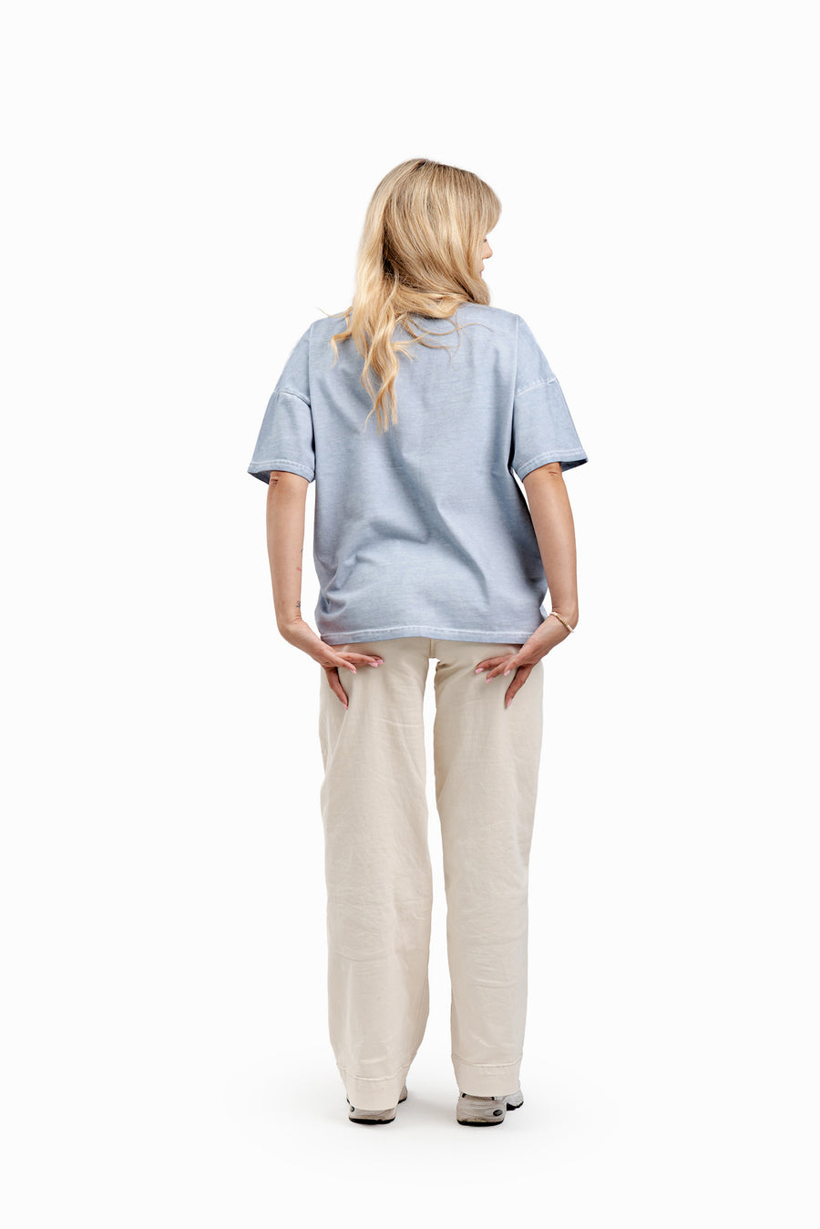 Boxy T-Shirt gewaschen grau