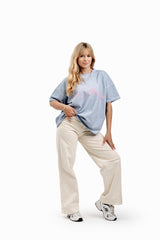Boxy T-Shirt gewaschen grau