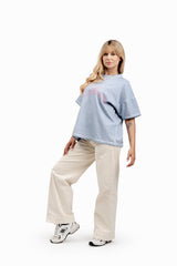 Boxy T-Shirt gewaschen grau