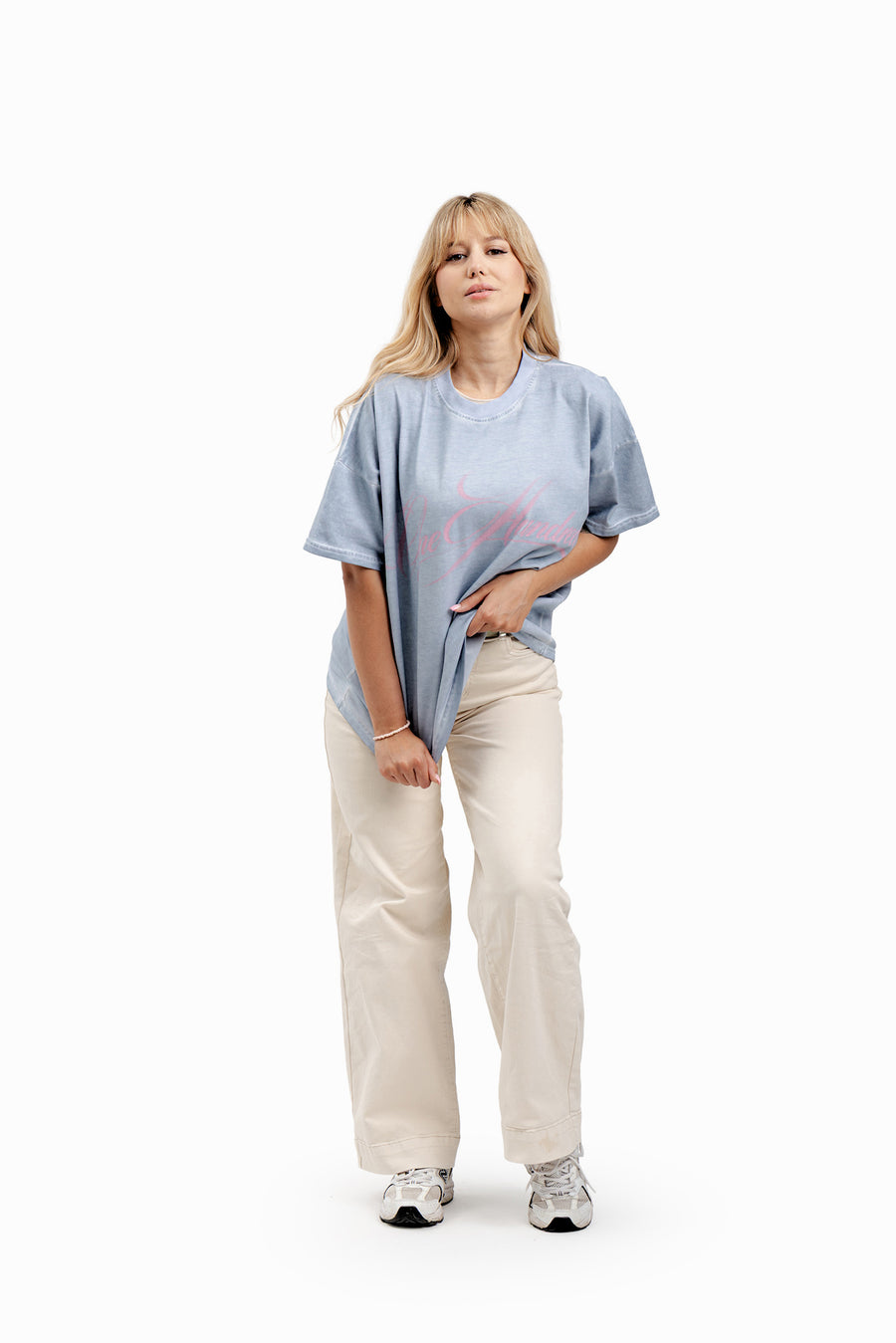 Boxy T-Shirt gewaschen grau
