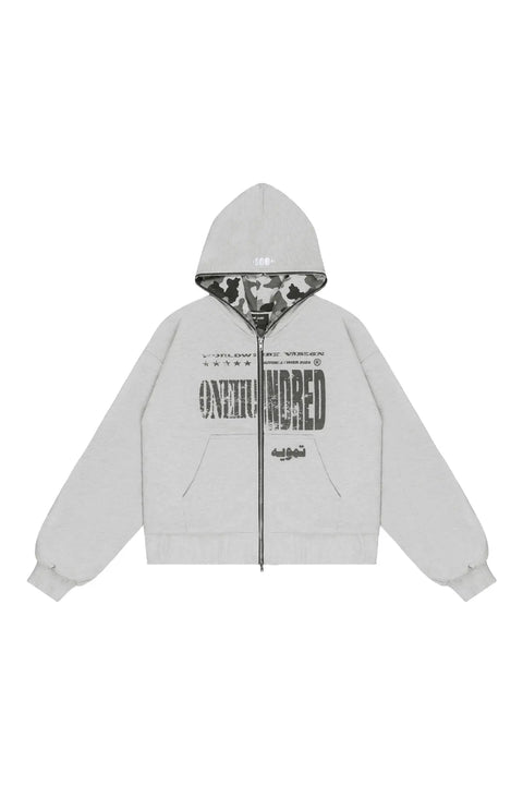Bluza Duality Reversible Full Zip Light Grey Melange