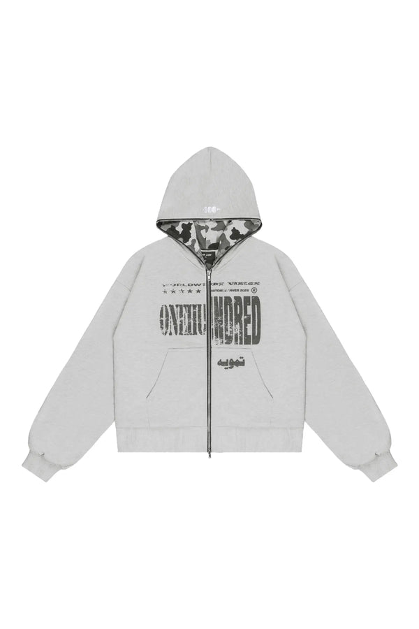 Bluza Duality Reversible Full Zip Light Grey Melange
