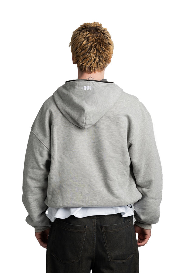 Bluza Duality Reversible Full Zip Light Grey Melange