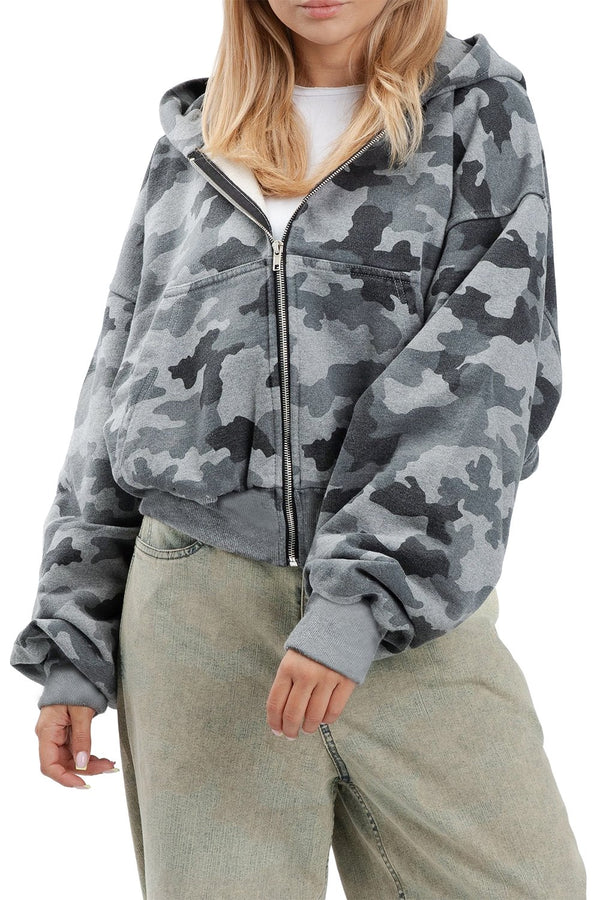 Bluza Zip Dark Grey Melange Moro