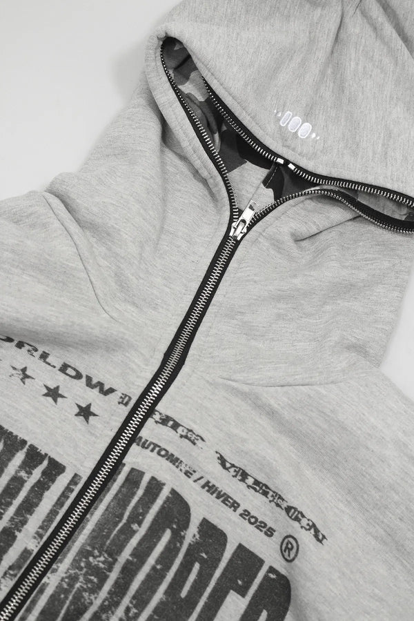 Bluza Duality Reversible Full Zip Light Grey Melange