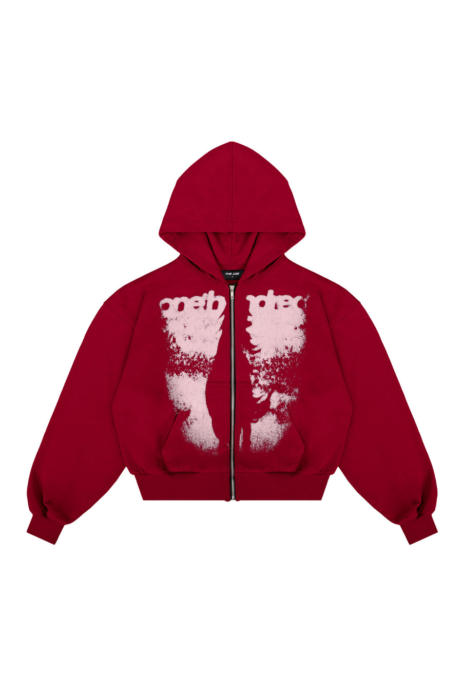 Puffy Zip Wanted Claret Hoodie