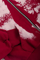 Puffy Zip Wanted Claret Hoodie