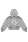 Puffy Zip Waffle Sweatshirt Grau