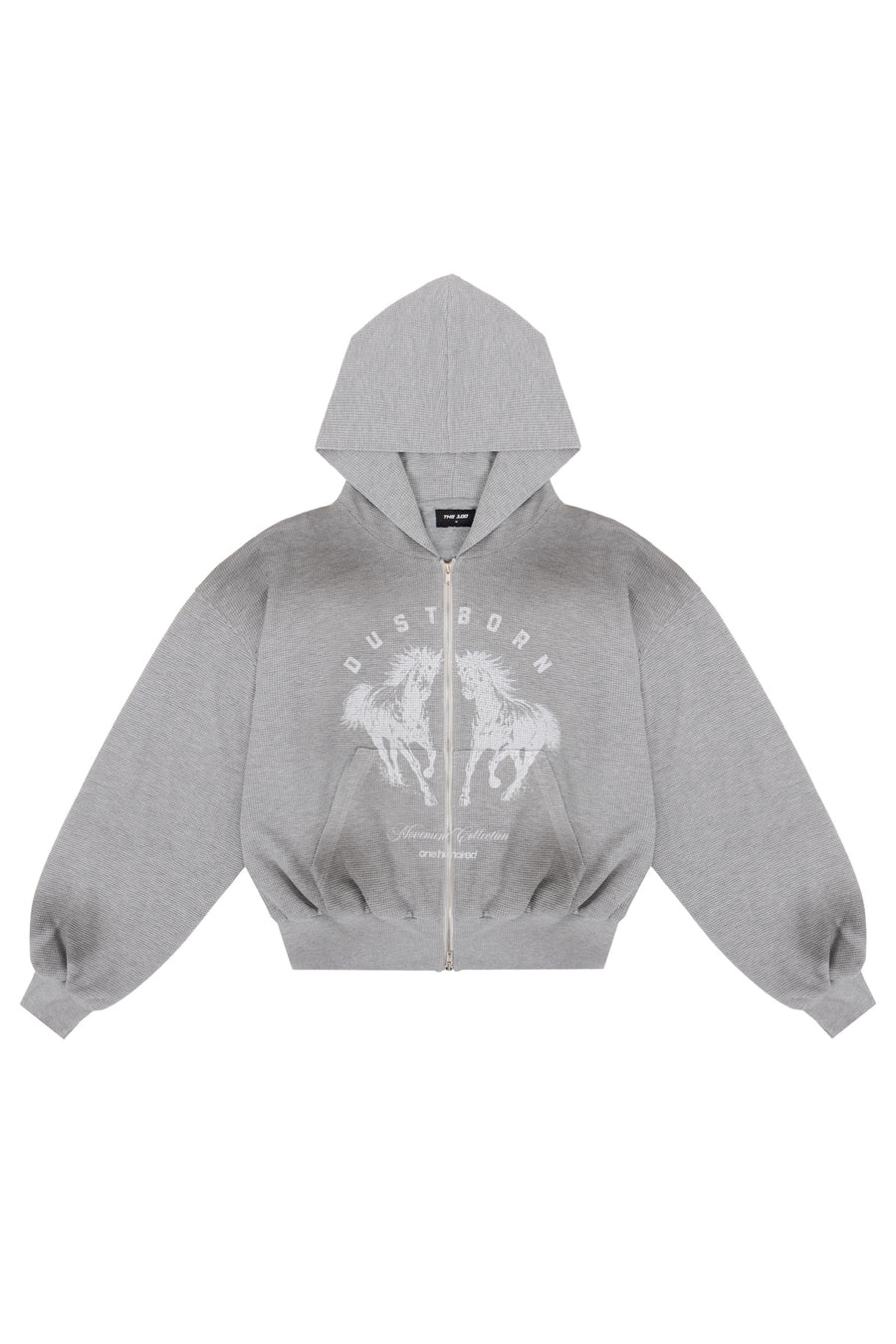 Puffy Zip Waffle Sweatshirt Grau