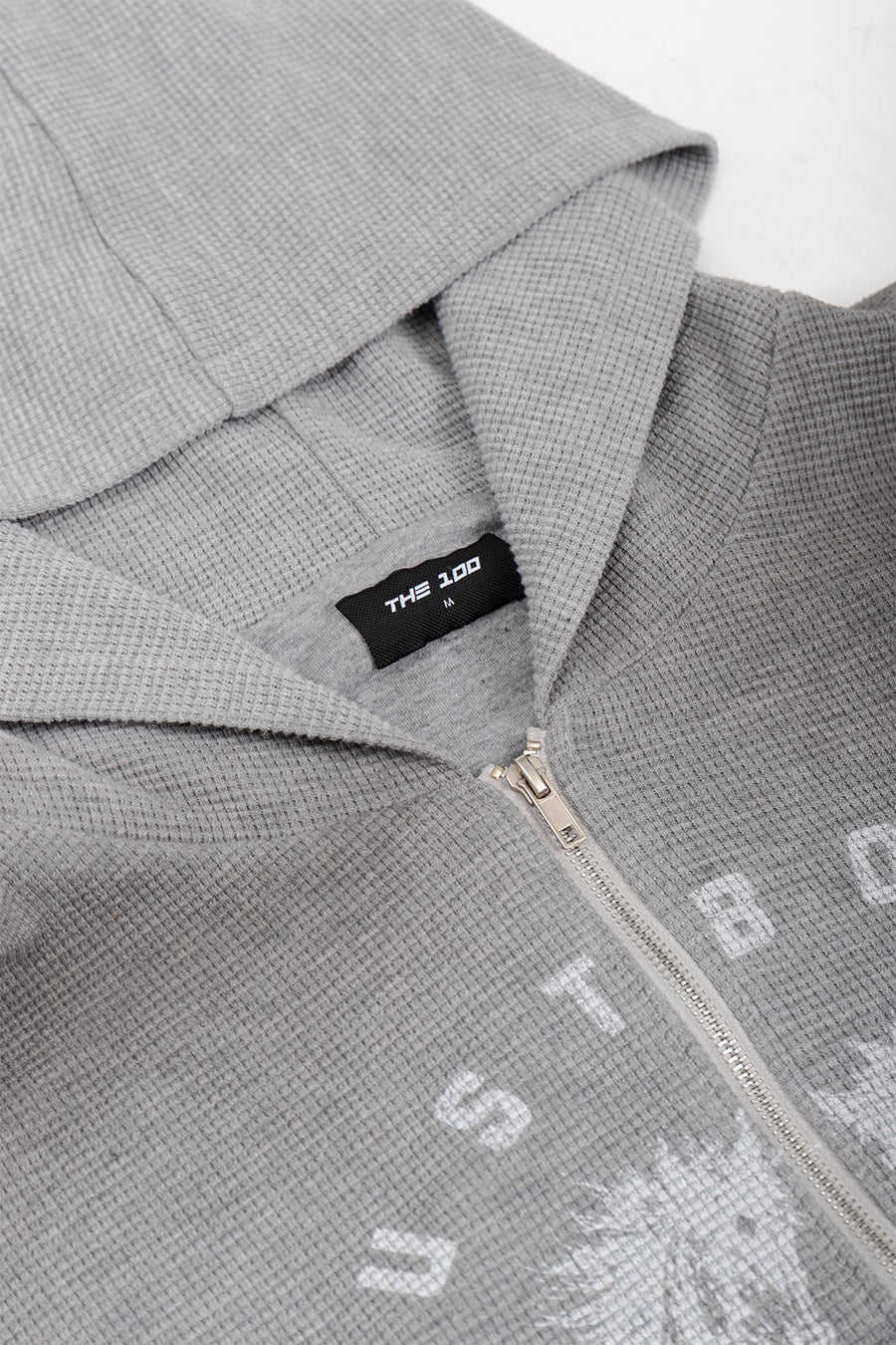 Puffy Zip Waffle Sweatshirt Grau