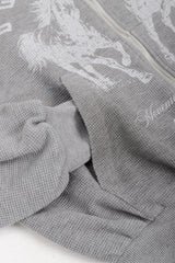 Puffy Zip Waffle Sweatshirt Grau