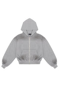 Puffy Zip Waffle Sweatshirt Grau