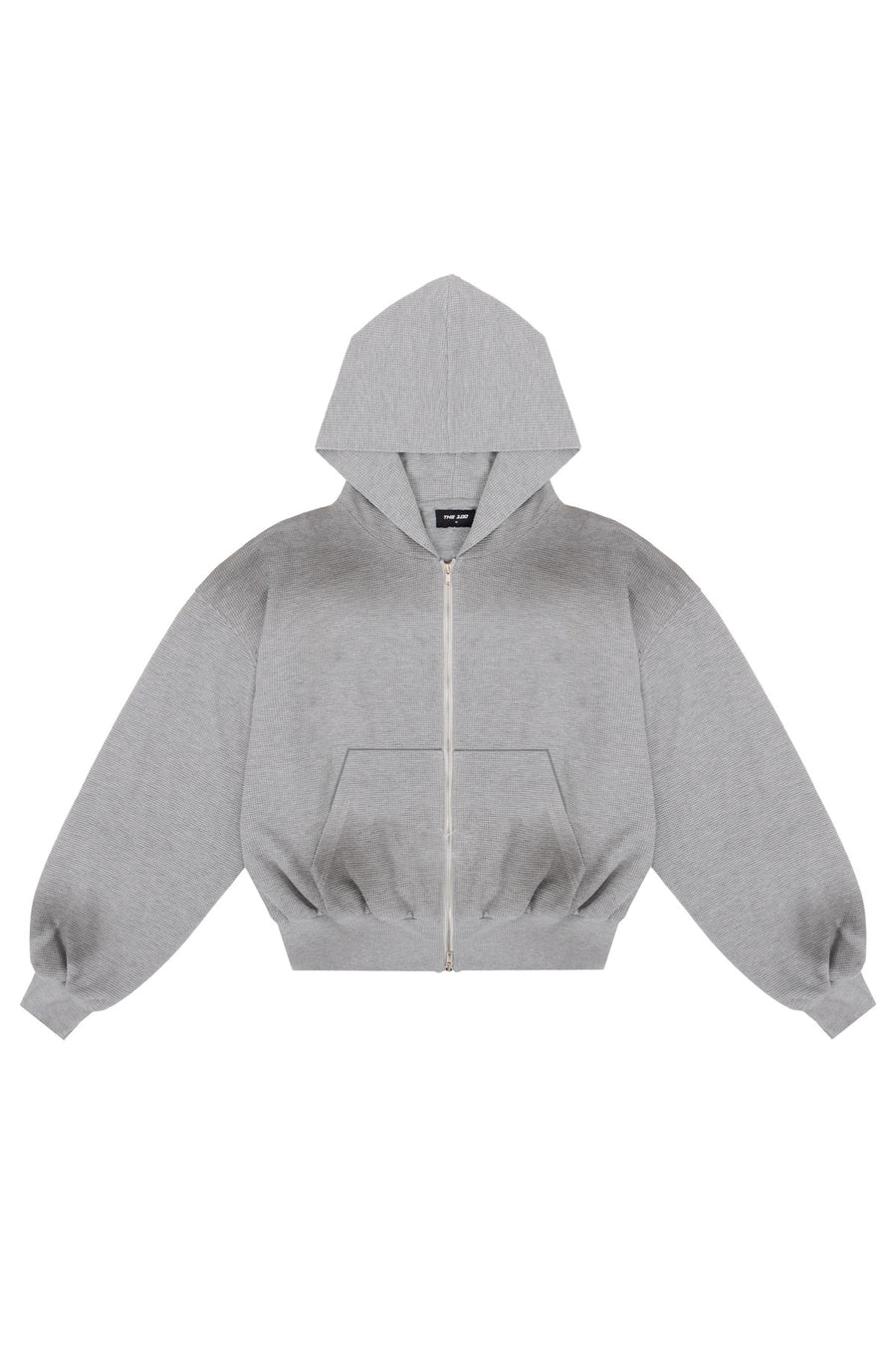 Puffy Zip Waffle Sweatshirt Grau