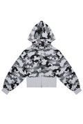 Bluza Hoodie Cropped Zip Moro