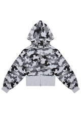 Bluza Hoodie Cropped Zip Moro